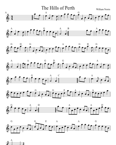 The Hills of Perth (Version 2) sheet music preview
