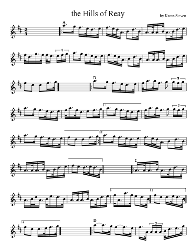 the Hills of Reay sheet music preview