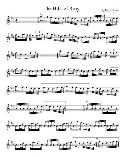 the Hills of Reay (Version 2) sheet music preview