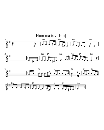 Hine ma tov   [Em]