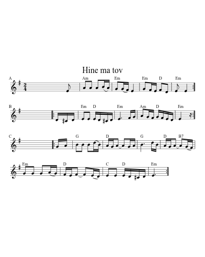 Hine ma tov (Version 6) sheet music preview