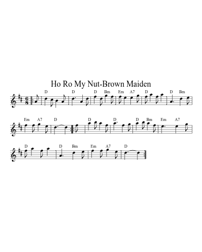 Ho Ro My Nut-Brown Maiden (Version 4)
