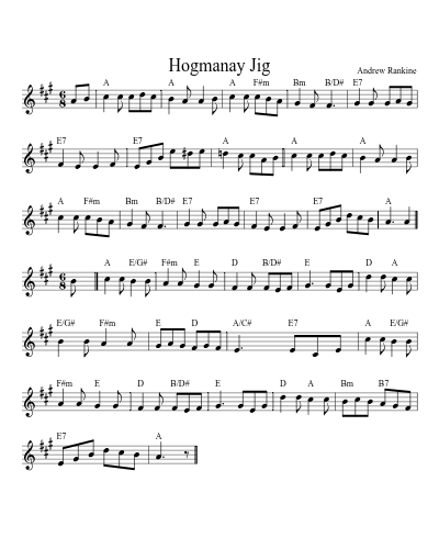 Hogmanay Jig (Version 9) sheet music preview