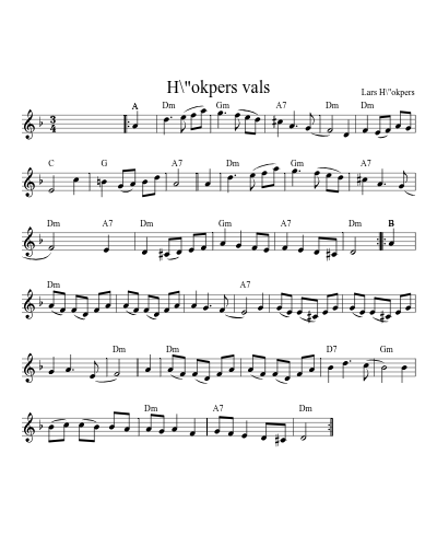 H\"okpers Vals (Version 3) sheet music preview