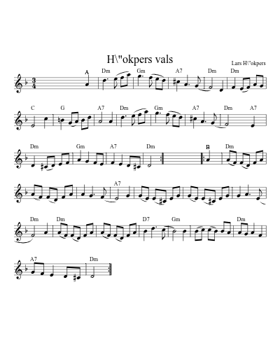 H\"okpers Vals (Version 4) sheet music preview