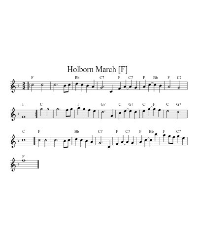 Holborn March  [F] (Version 4)