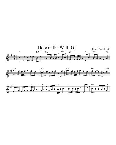 Hole in the Wall   [G] (Version 3) sheet music preview