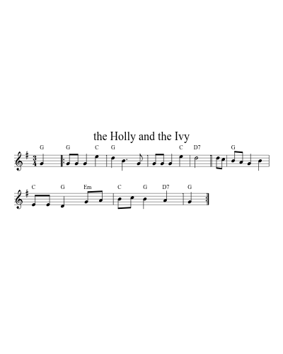 the Holly and the Ivy sheet music preview