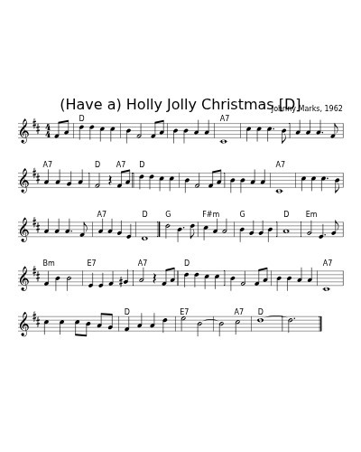 (Have a) Holly Jolly Christmas [D]