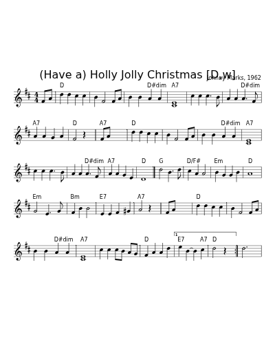 (Have a) Holly Jolly Christmas [D,w]
