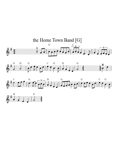 the Home Town Band   [G] sheet music preview