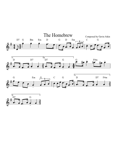 The Homebrew sheet music preview