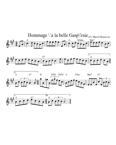 Hommage \`a la belle Gasp\'esie (Version 2) sheet music preview