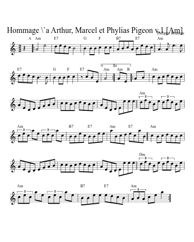 Hommage \`a Arthur, Marcel et Phylias Pigeon v.1   [Am]