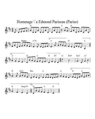 Hommage \`a Edmond Pariseau (Pariso)