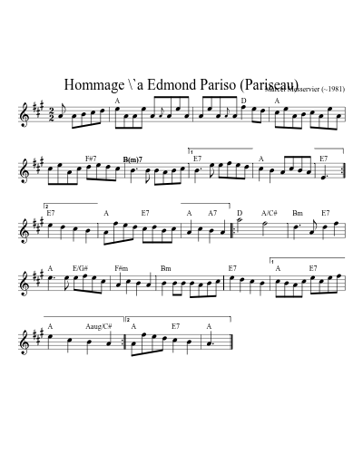 Hommage \`a Edmond Pariso (Pariseau) (Version 3)