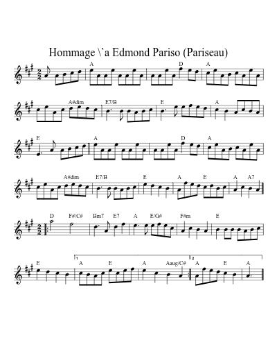 Hommage \`a Edmond Pariso (Pariseau) (Version 5)