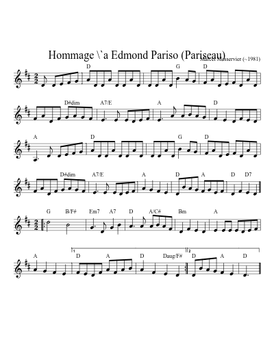 Hommage \`a Edmond Pariso (Pariseau) (Version 6)