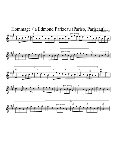 Hommage \`a Edmond Parizeau (Pariso, Pariseau)
