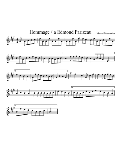 Hommage \`a Edmond Parizeau preview