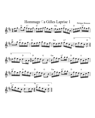 Hommage \`a Gilles Laprise 1