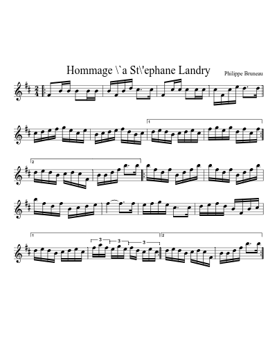 Hommage \`a St\'ephane Landry