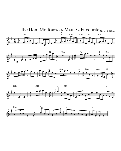 the Hon. Mr. Ramsay Maule's Favourite (Version 2) sheet music preview
