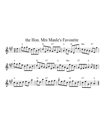 the Hon. Mrs Maule's Favourite