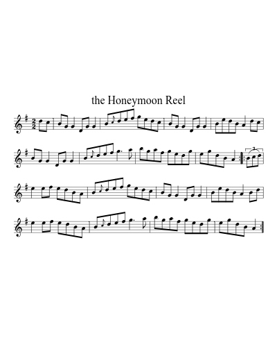 The Honeymoon Reel (Version 2) sheet music preview