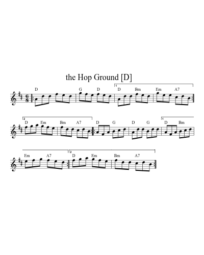 the Hop Ground    [D] sheet music preview