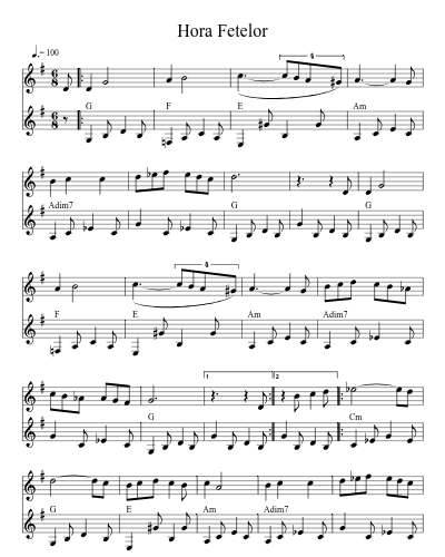 Hora Fetelor (Version 3) sheet music preview
