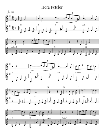 Hora Fetelor (Version 4) sheet music preview