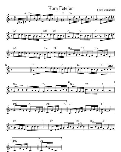 Hora Fetelor (Version 5) sheet music preview