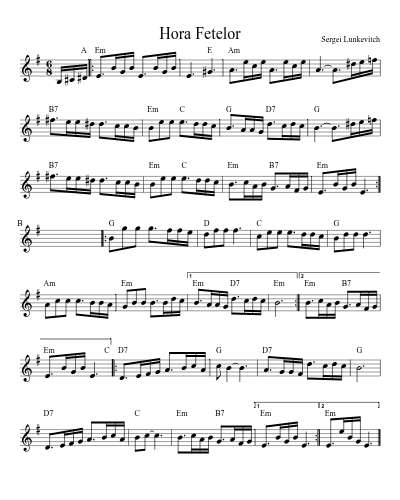 Hora Fetelor (Version 6) sheet music preview