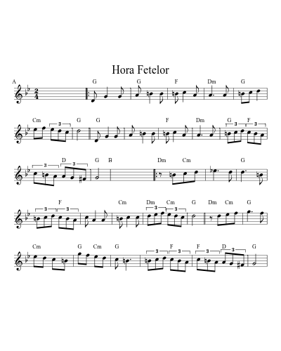Hora Fetelor (Version 12) sheet music preview