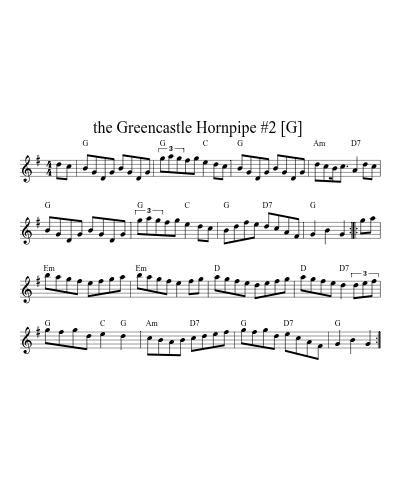 the Greencastle Hornpipe #2  [G] sheet music preview