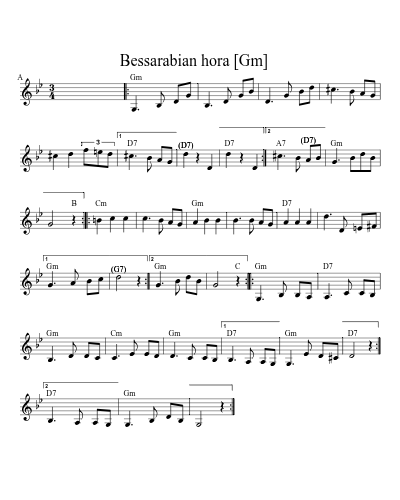 Bessarabian hora    [Em] (Horra Bessarabian 3) sheet music preview