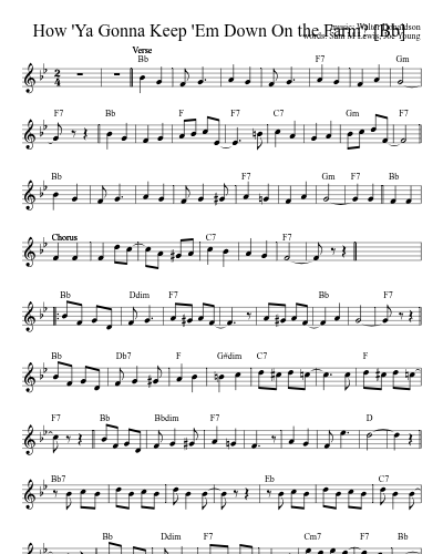 How 'Ya Gonna Keep 'Em Down On the Farm?  [G]