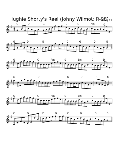 Hughie Shorty's Reel (Johny Wilmot; R-98)