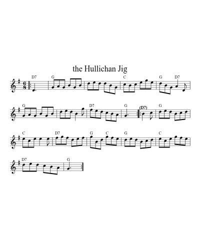 the Hullichan Jig sheet music preview