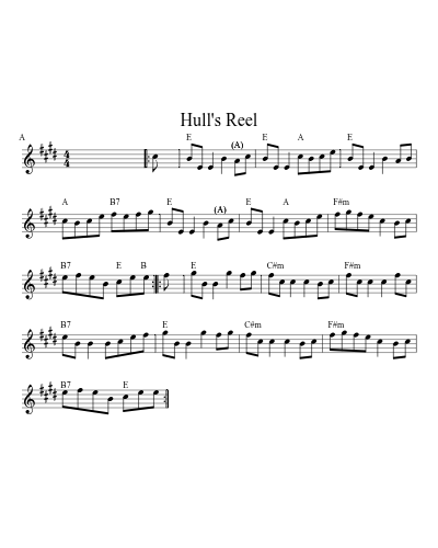 Hull's Reel (Version 6) sheet music preview