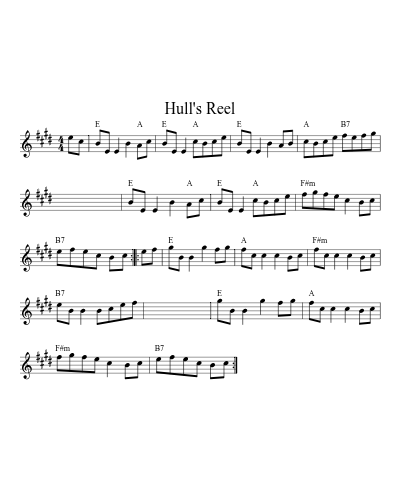 Hull's Reel (Version 8) sheet music preview