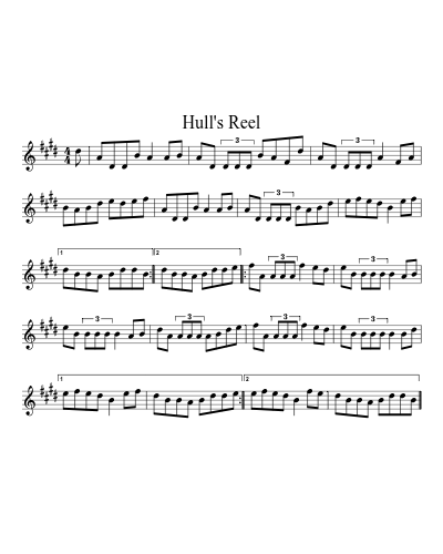 Hull's Reel (Version 9) sheet music preview
