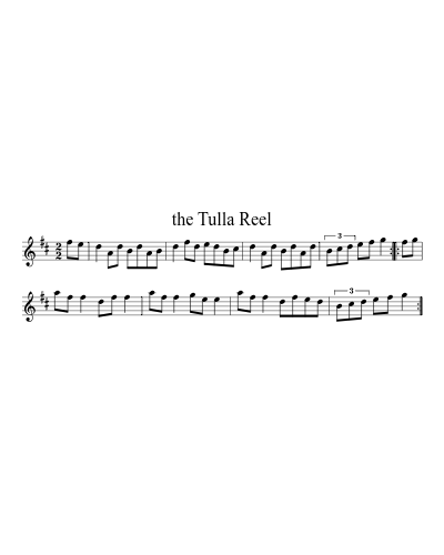 the Tulla Reel sheet music preview