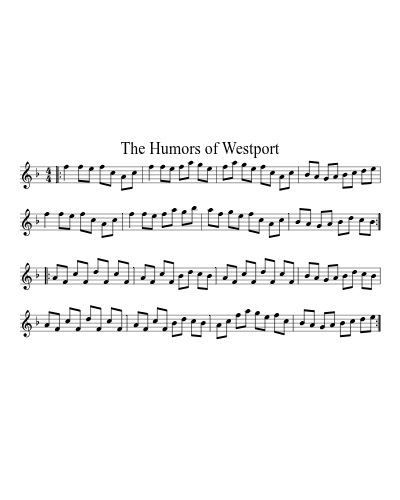 The Humors of Westport (Version 3) sheet music preview