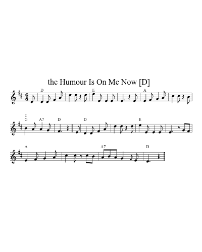 the Humour Is On Me Now   [D] sheet music preview