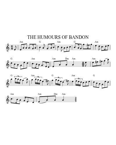 The Humours of Bandon (Version 2) sheet music preview