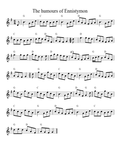 The humours of Ennistymon (Version 2) sheet music preview