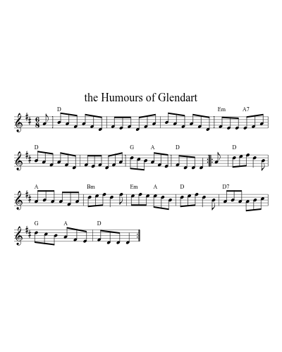 The Humours Of Glendart (Version 2) sheet music preview