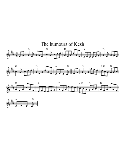 The humours of Kesh (Version 2) sheet music preview